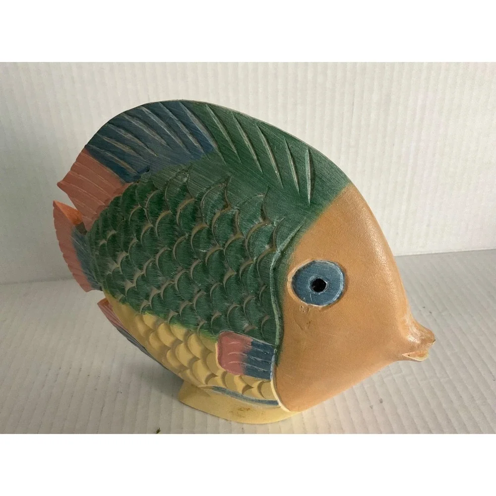 Fish decor Teakwood ocean beach tropical Decor bright nautical